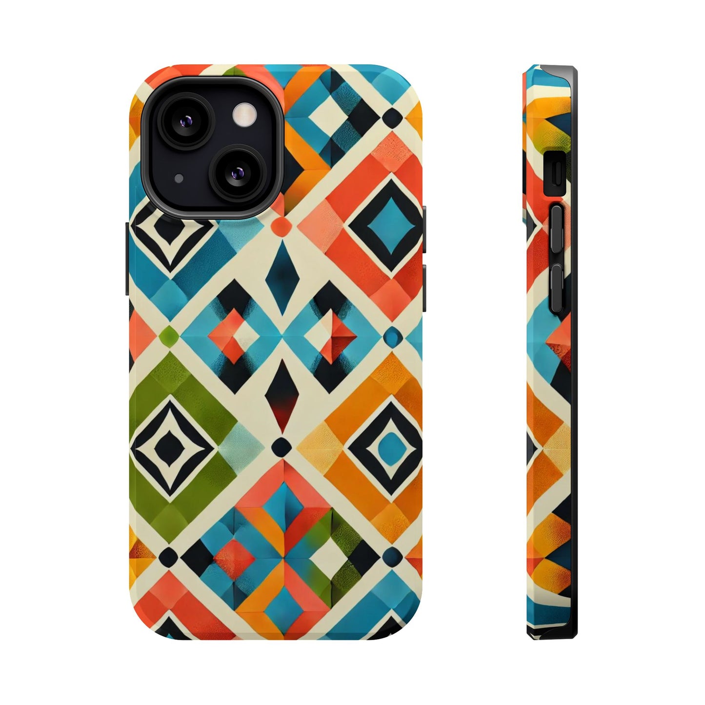 Harlequin Geometric MagSafe iPhone Case - Vibrant Abstract Protective Cover