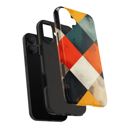 Geometric Retro iPhone  Case - Colorful Checkered Protective Cover