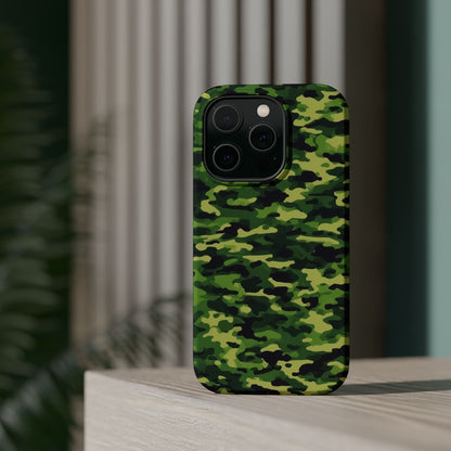 Green Woodland Camouflage – MagSafe iPhone Case, Slim and Shockproof