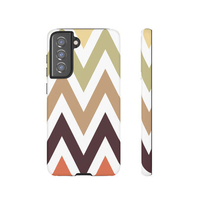 Earthy Chevron Samsung Galaxy Case – Boho-Inspired Design with Dual-Layer Protection