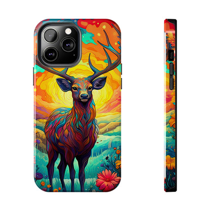 Vibrant Stag in Bloom – iPhone Case