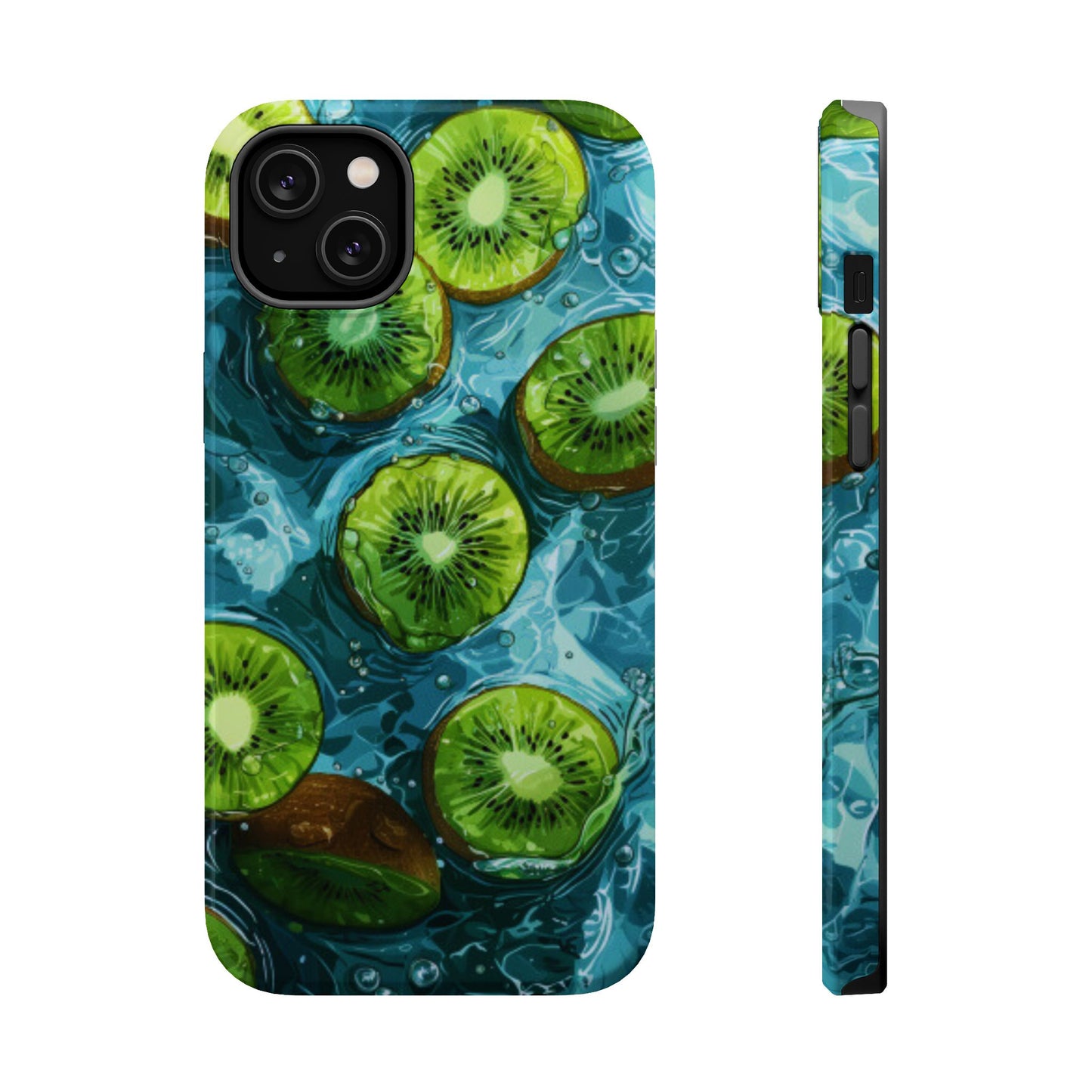 Tropical Kiwi Splash MagSafe iPhone Case – Tough Dual-Layer, Vibrant Summer Design