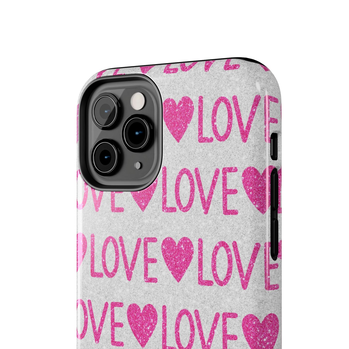 Pink Glitter Love Pattern – iPhone Series Case