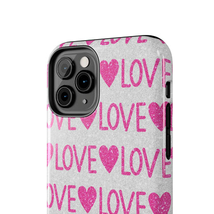 Pink Glitter Love Pattern – iPhone Series Case