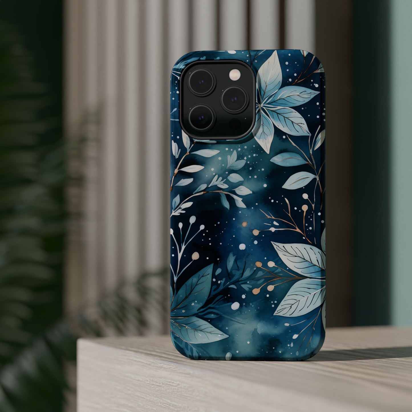 Midnight Frost Botanical – MagSafe iPhone Case