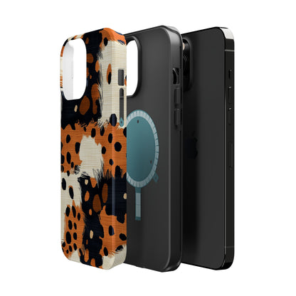 MagSafe iPhone Case: Cheetah Plaid – Brown & Black Pattern