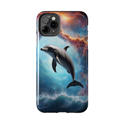 Cosmic Dolphin Space Vibes - iPhone Case