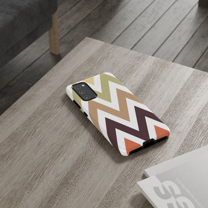 Earthy Chevron Samsung Galaxy Case – Boho-Inspired Design with Dual-Layer Protection