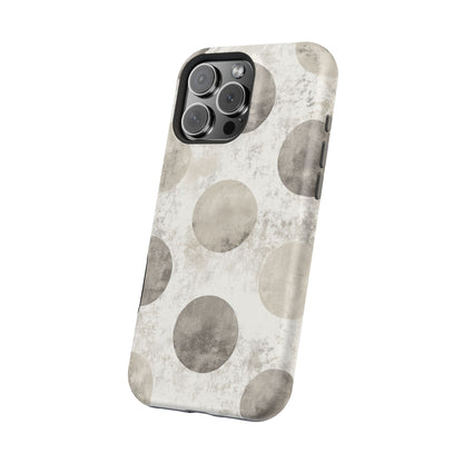 Vintage Polka Dot MagSafe iPhone Case - Minimalist Neutral Protective Cover