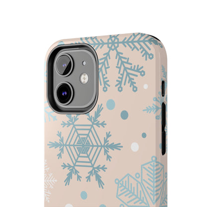 Winter Snowflakes iPhone Case – Shockproof, Smooth Matte Finish, Dual-Layer Protection