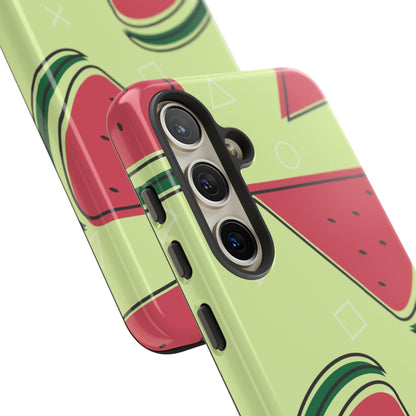 Watermelon Slice Samsung Galaxy Case – Fresh & Fun Design with Retro Geometric Pattern