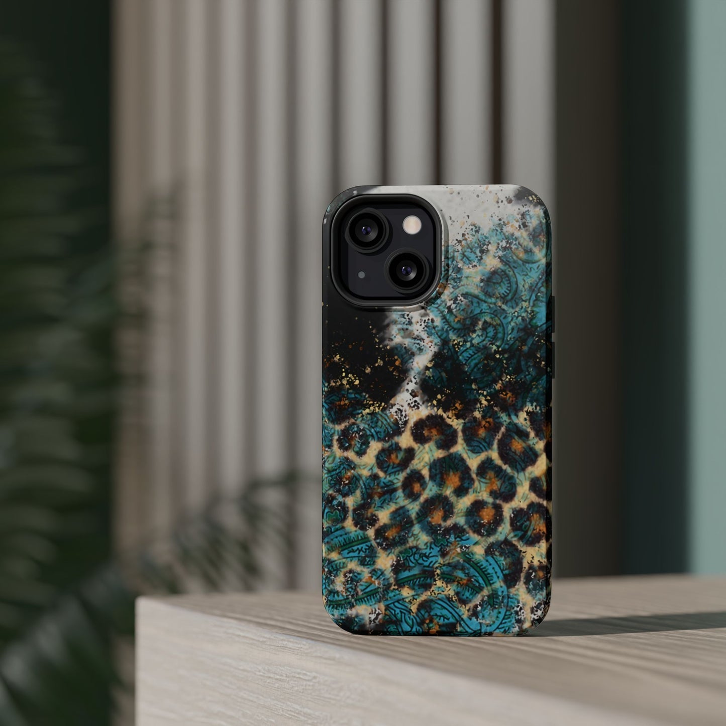 Turquoise Paisley Cowhide Leopard - MagSafe iPhone Series Case