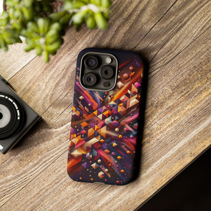 Vibrant Geometric Case | Futuristic Cosmic Art