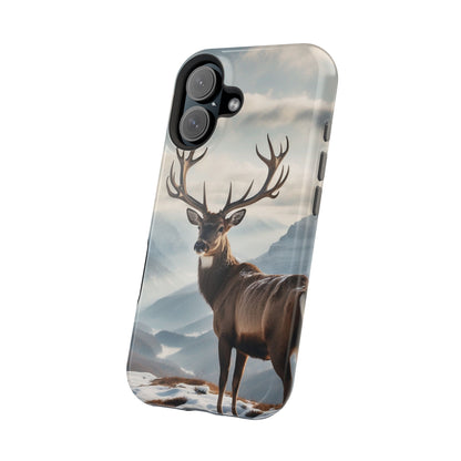 Alpine Majesty: Stag in Snow – MagSafe iPhone Case