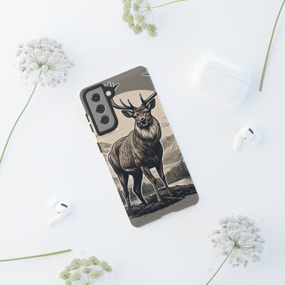 Monochrome Majesty – Regal Stag Samsung Galaxy Phone Case