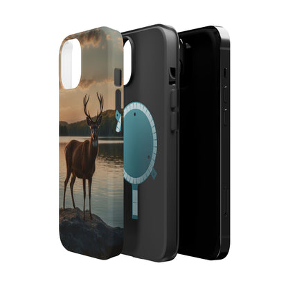 Majestic Stag at Sunset – MagSafe iPhone Case