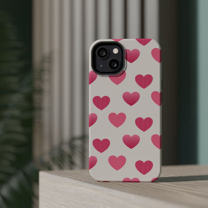 Textured Hearts MagSafe iPhone Case