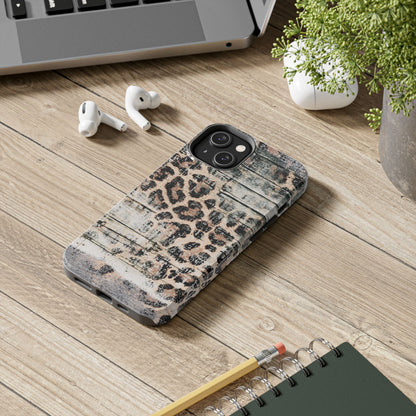 Rustic Leopard Wood Print - iPhone Series Case