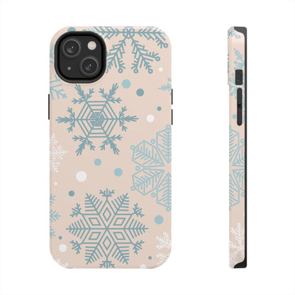 Winter Snowflakes iPhone Case – Shockproof, Smooth Matte Finish, Dual-Layer Protection