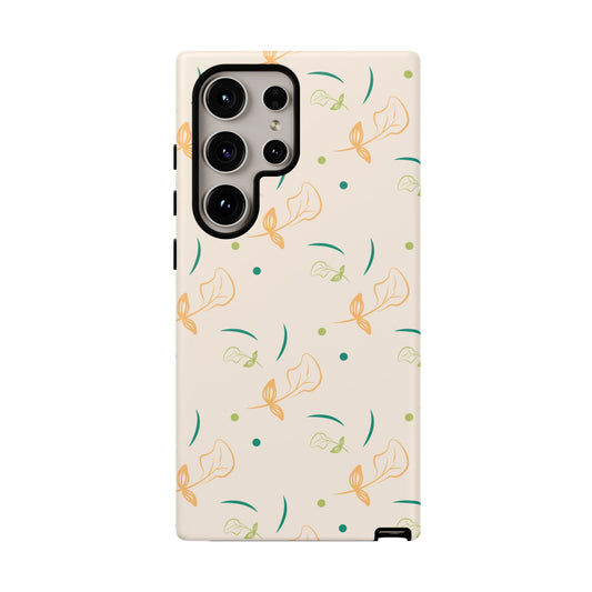 Soft Pastel Abstract Floral Tough Samsung Galaxy Case – Playful Minimalist Design with Dual-Layer Protection