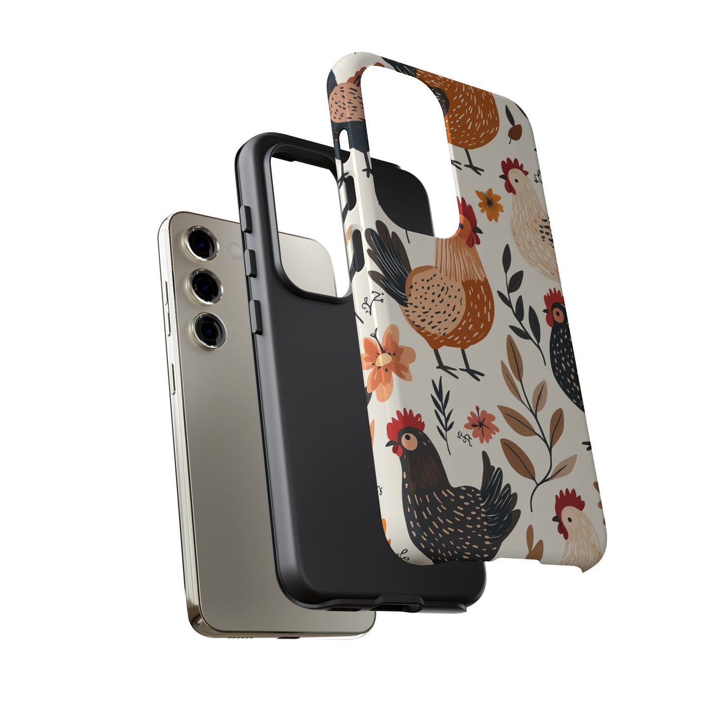 Samsung Galaxy Case: Cluckin' Vintage – Chickens & Leaves