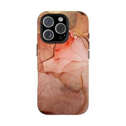 Ruby Red Marble Samsung Galaxy Case - Elegant Red Marble with Gold Accents