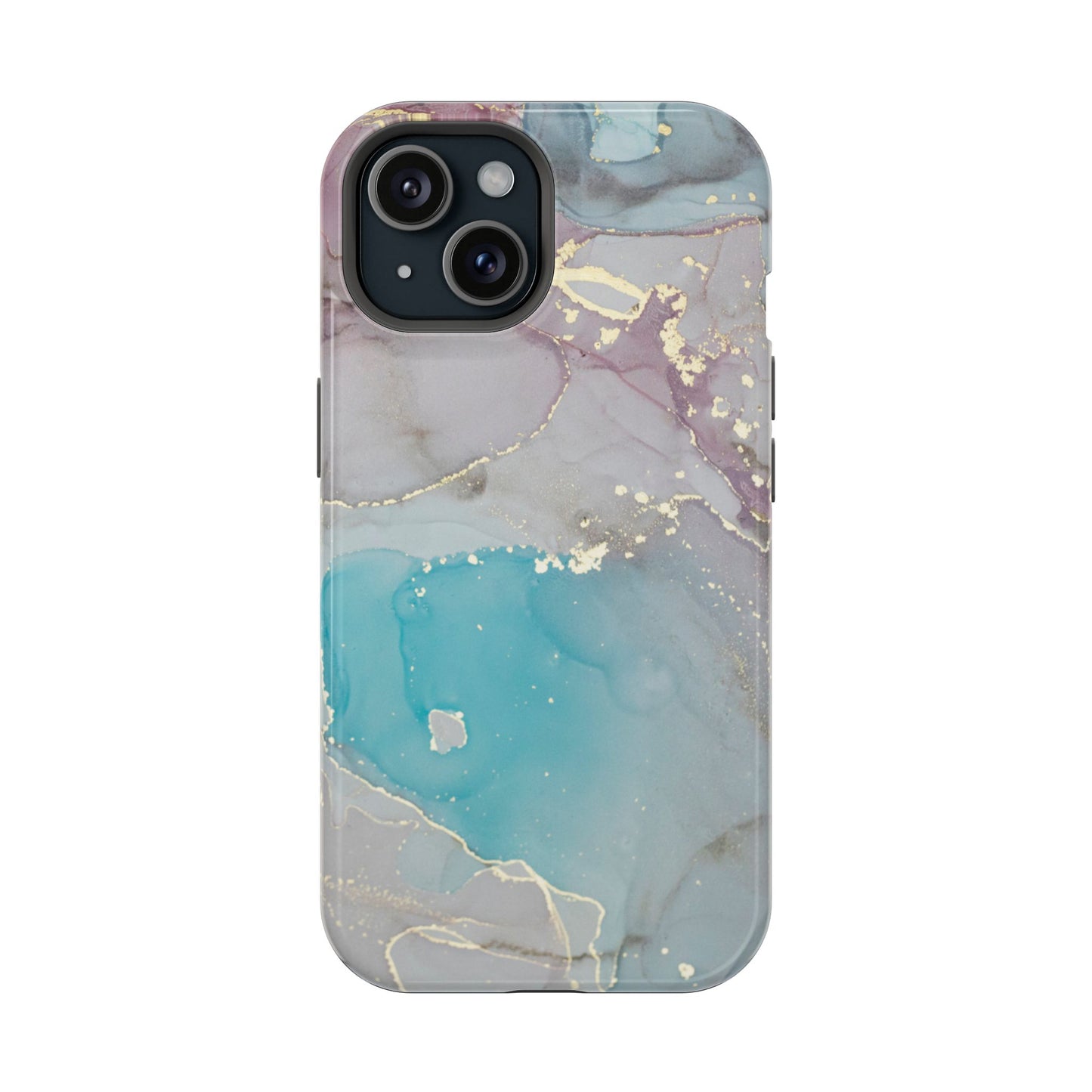 Sky Blue & Purple Marble Wave – MagSafe Case with Dreamy Marble Design