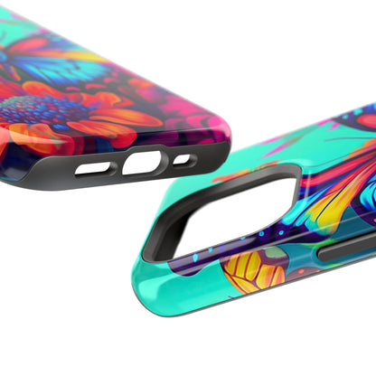 Vivid Butterfly & Floral Burst - MagSafe iPhone Case