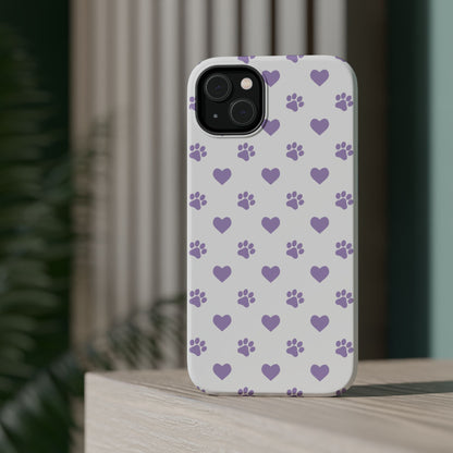 Paw Prints & Hearts – MagSafe iPhone Case with Adorable Pet-Lover Design