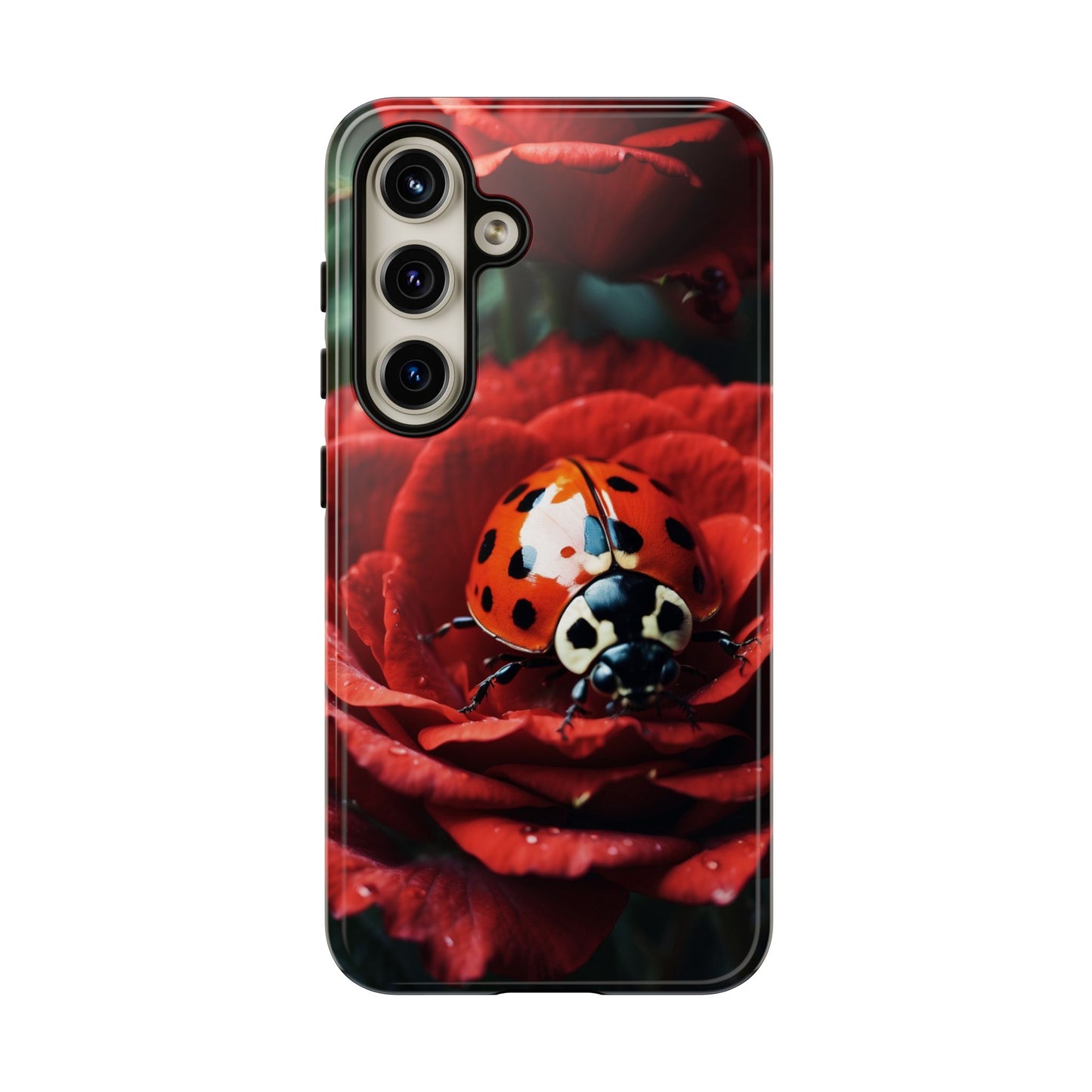 Elegant Rose & Ladybug Charm - Samsung Galaxy Case