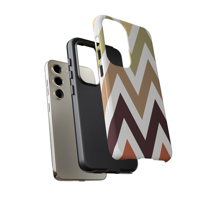 Earthy Chevron Samsung Galaxy Case – Boho-Inspired Design with Dual-Layer Protection