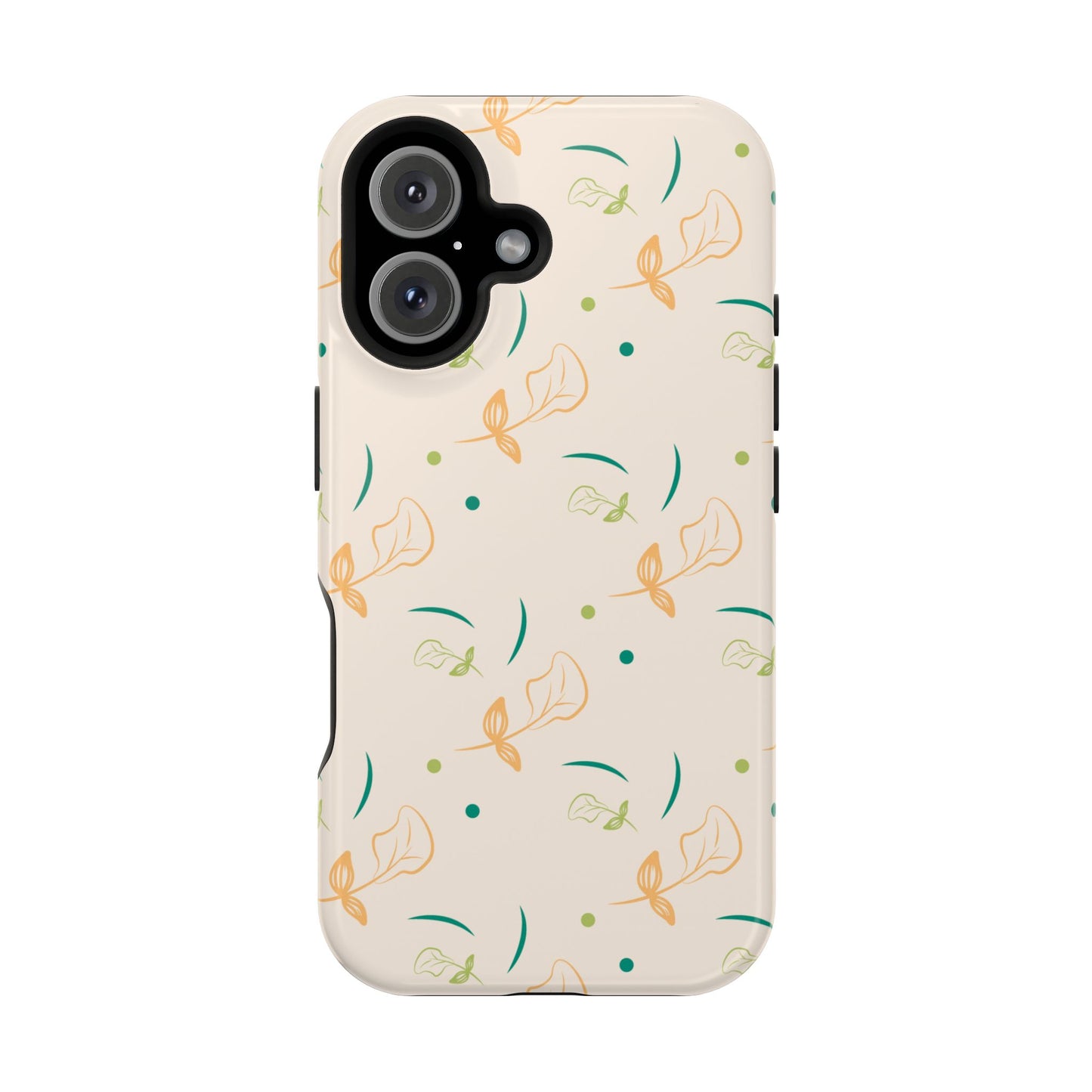 Soft Pastel Abstract Floral Tough MagSafe iPhone Case – Playful Minimalist Design with Dual-Layer Protection