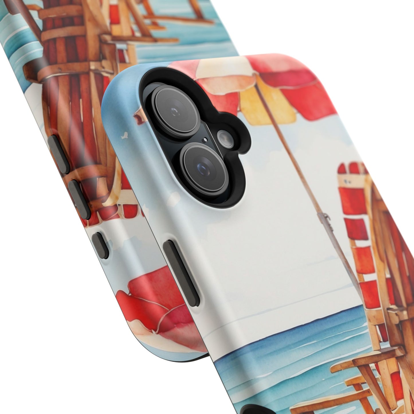 Beach Bliss MagSafe iPhone Series Case – Relaxing Seaside Chair and Umbrella Design