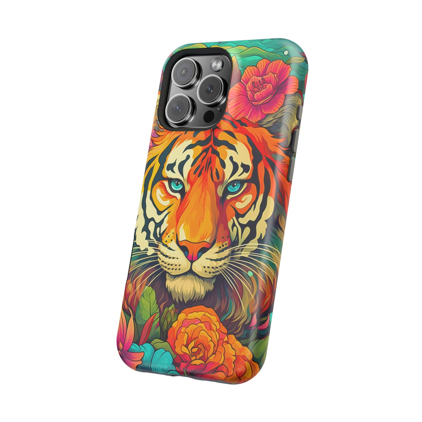 Fierce Rainbow Tiger Art - MagSafe iPhone Case