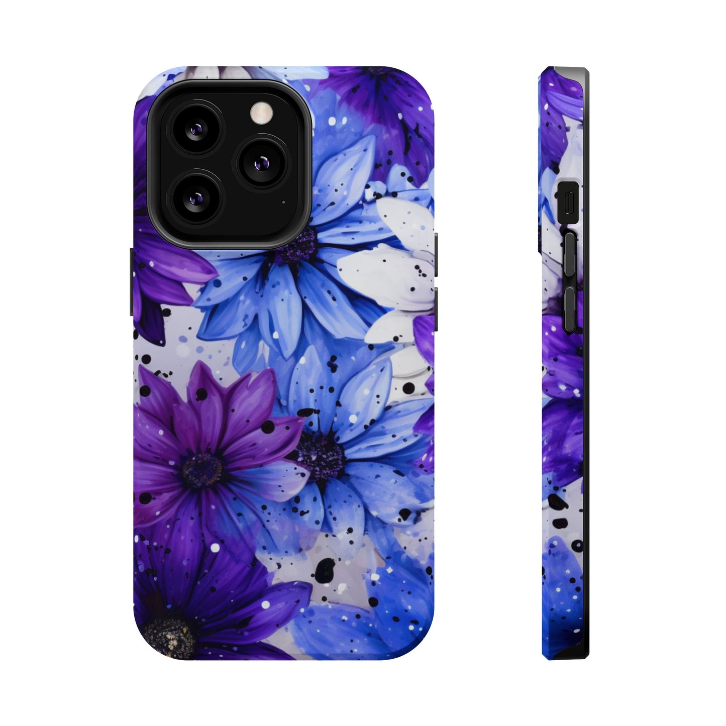 Vibrant Purple & Blue Floral Splash - MagSafe iPhone Series Case