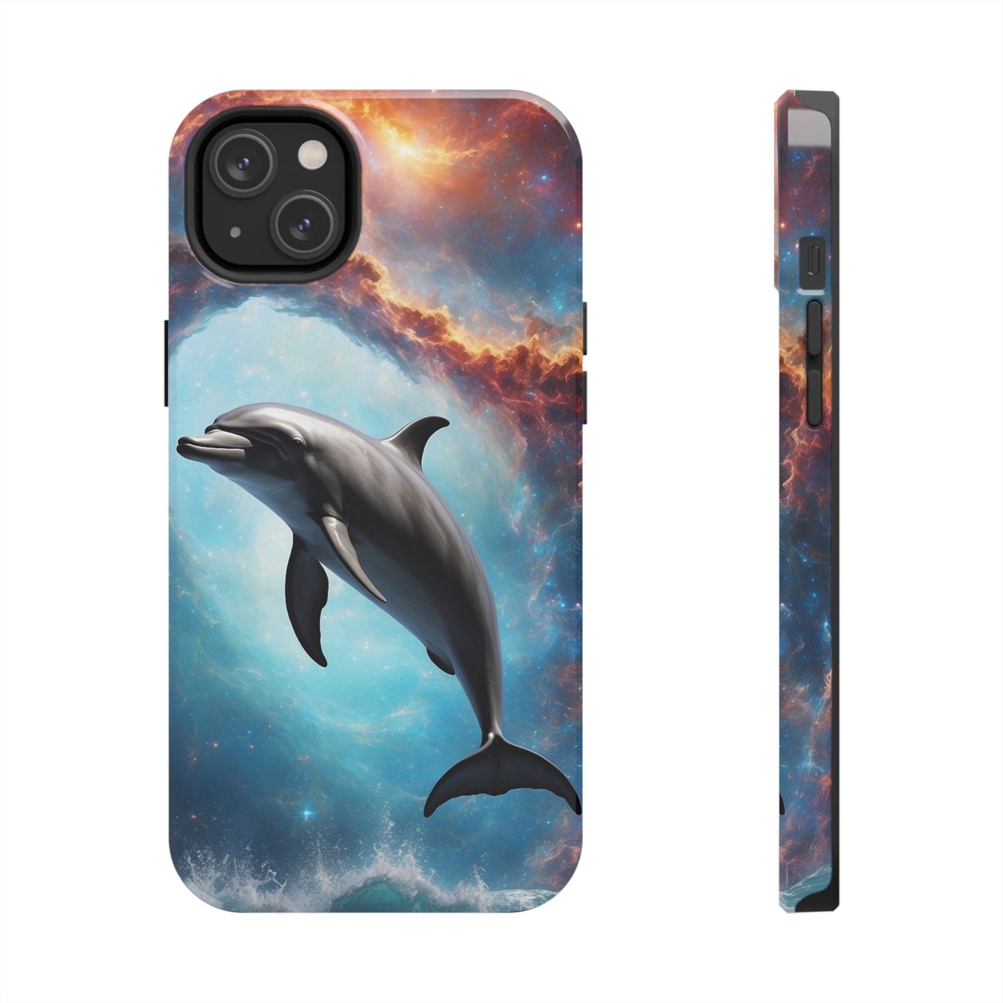 Cosmic Dolphin Space Vibes - iPhone Case