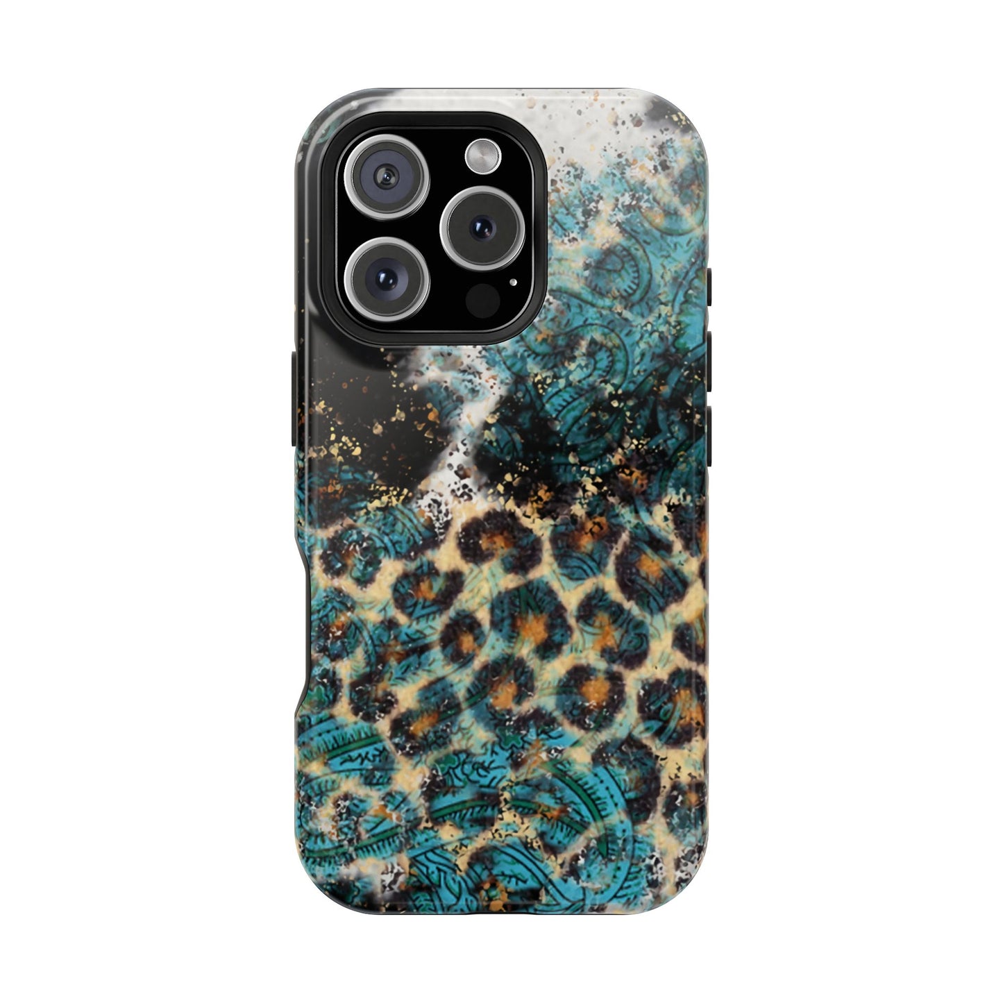 Turquoise Paisley Cowhide Leopard - MagSafe iPhone Series Case