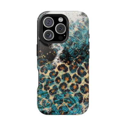 Turquoise Paisley Cowhide Leopard - MagSafe iPhone Series Case