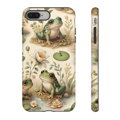 Cute Frogs Phone Case - Pond Pals Frolic - Charming Frog Lily Pad Phone Case for iPhone, Google & Samsung! Great Gift For Any Frog Lover!