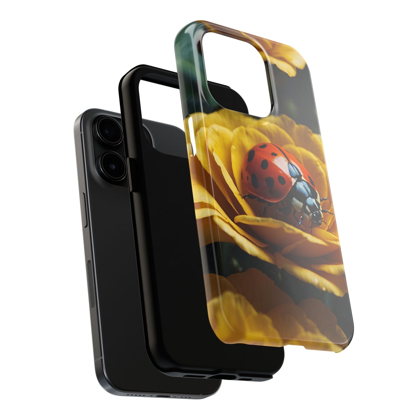 iPhone Case: Ladybug on Yellow Petals