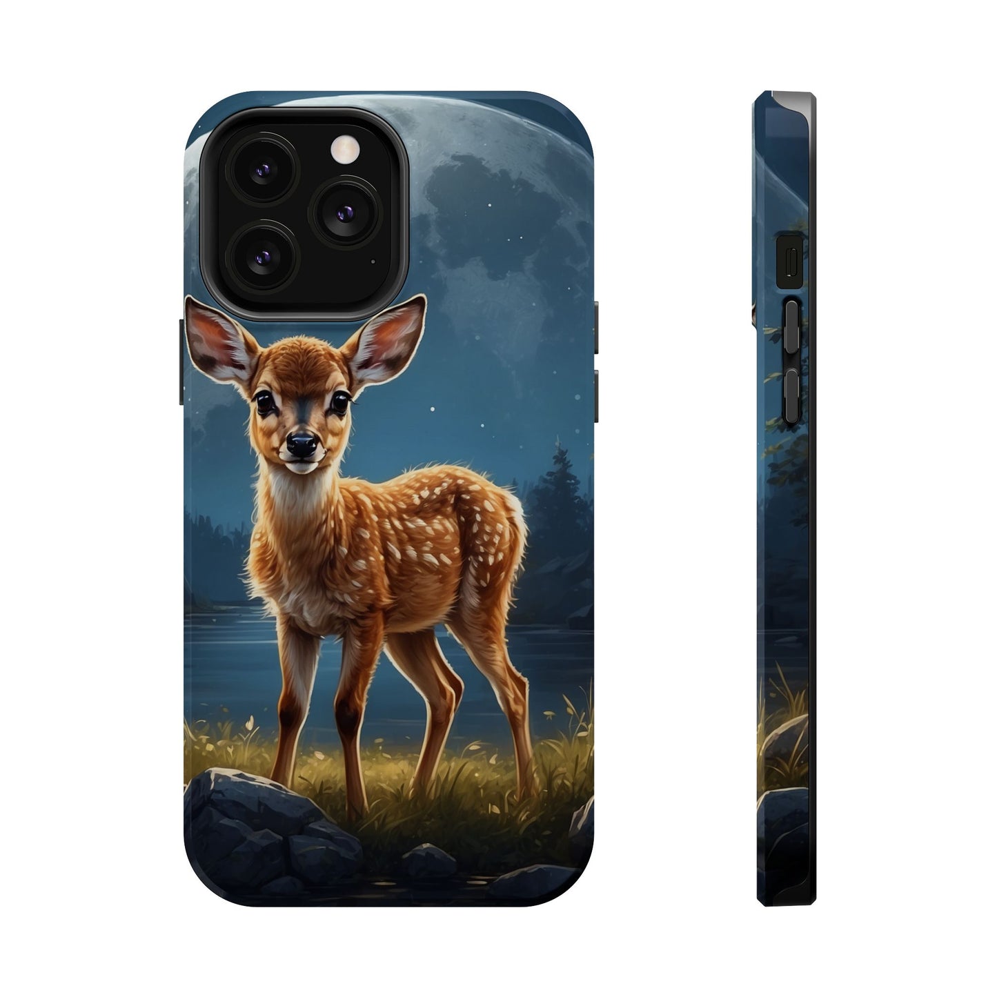 MagSafe-Compatible iPhone Case – Enchanted Fawn Under the Moonlit Sky