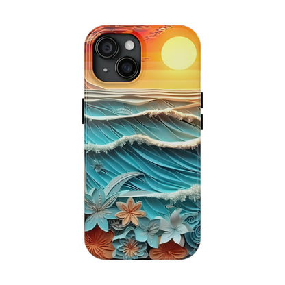 Tropical Sunset Paper Art Ocean – iPhone Series Case