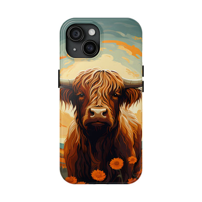 Highland Cow Case | Rustic Farmhouse Floral Design