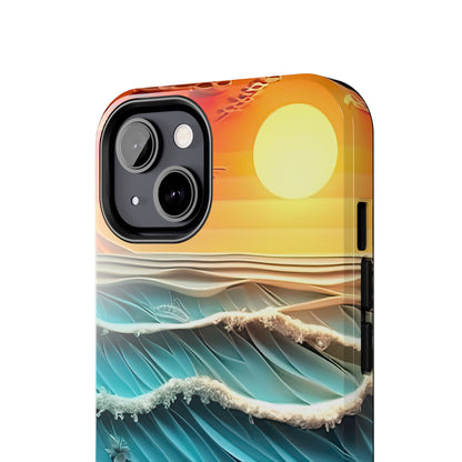 Tropical Sunset Paper Art Ocean – iPhone Series Case