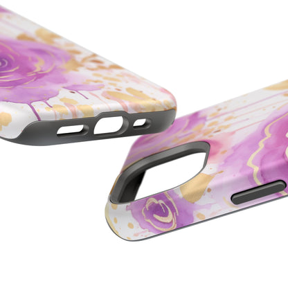 Radiant Purple & Gold Floral - MagSafe iPhone Series Case