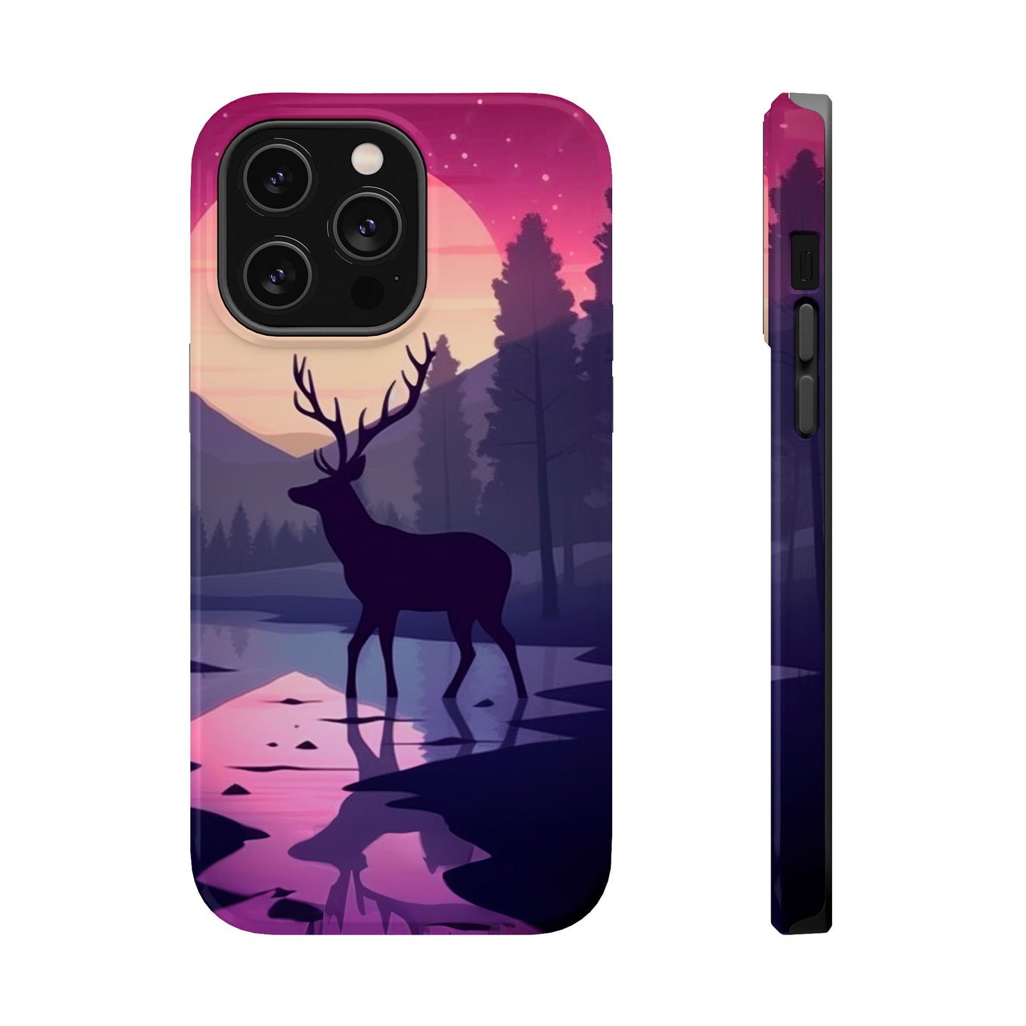 Twilight Elegance: Stag Reflection – MagSafe iPhone Case