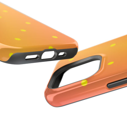 Sunset Gradient Polka Dots MagSafe iPhone Case – Shockproof, Matte Finish, Dual-Layer Protection