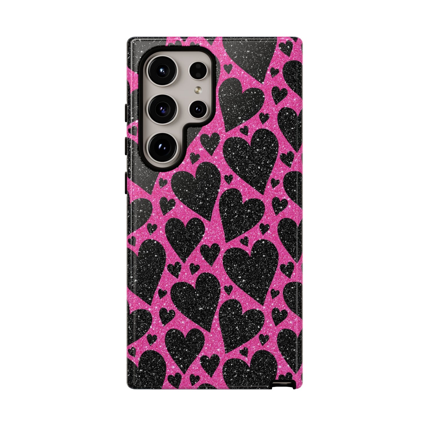 Pink Glitter Hearts Samsung Galaxy Case