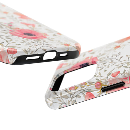 Pink Floral Watercolor iPhone Case – Feminine Poppy Blossom Design