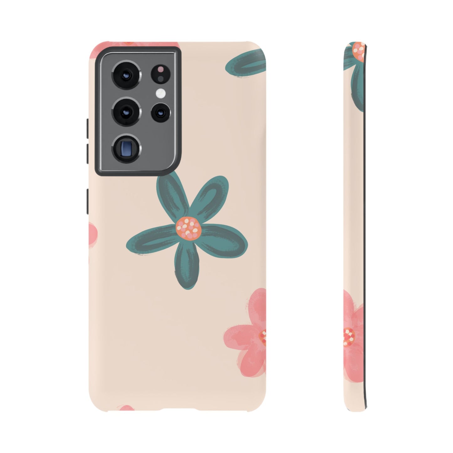 Vintage Floral Tough Samsung Galaxy Case – Soft Matte Finish with Dual-Layer Protection